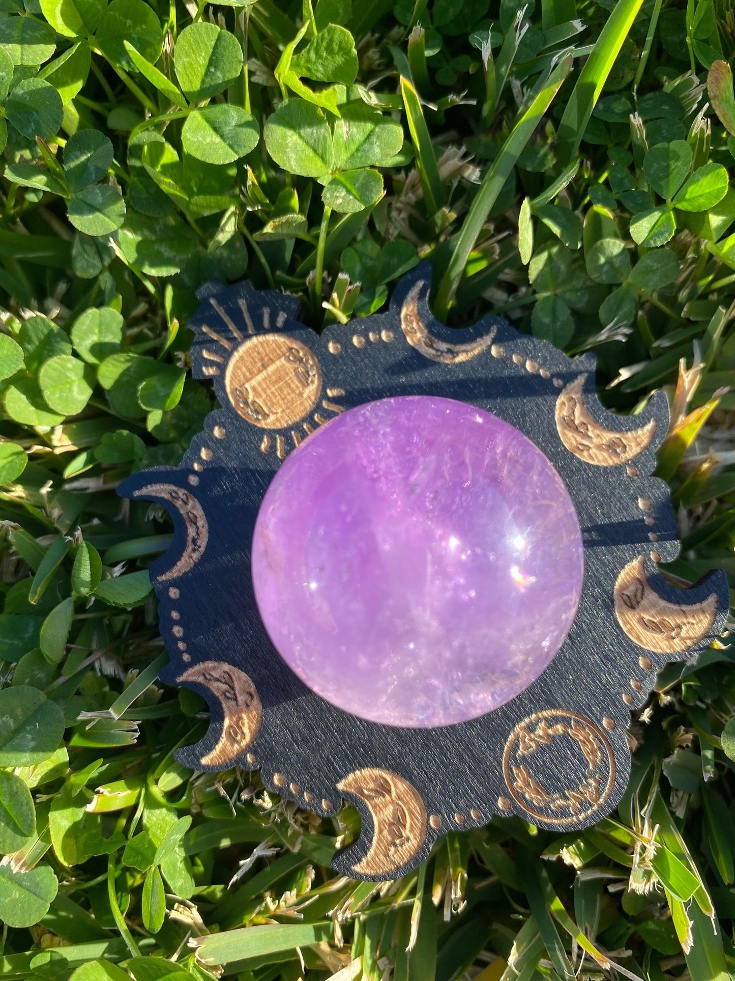 Amethyst crystal polished purple quartz sphere 53 grams 3.4cm rock specimen mineral raw Feng Shui crystal shop business Ryde Sydney Australia healing stone