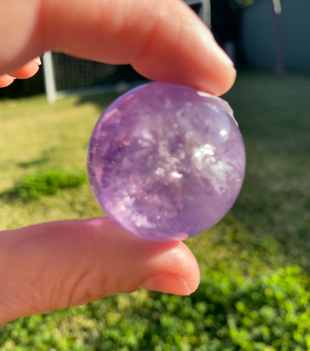 Amethyst crystal polished purple quartz sphere 53 grams 3.4cm rock specimen mineral raw Feng Shui crystal shop business Ryde Sydney Australia healing stone