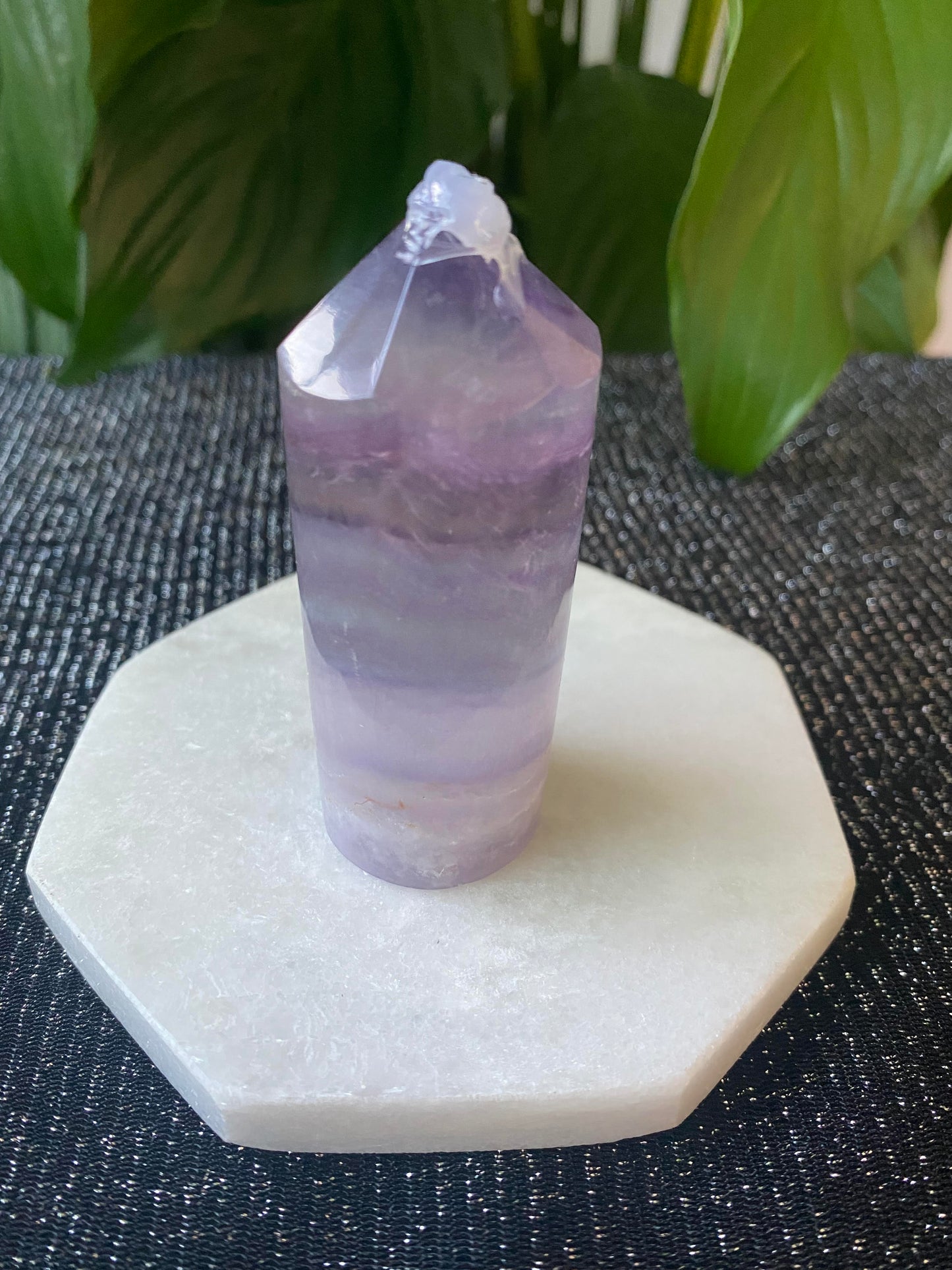 Colourful fluorite crystal tower point generator 7.5cm 132 grams Ryde Sydney Australia