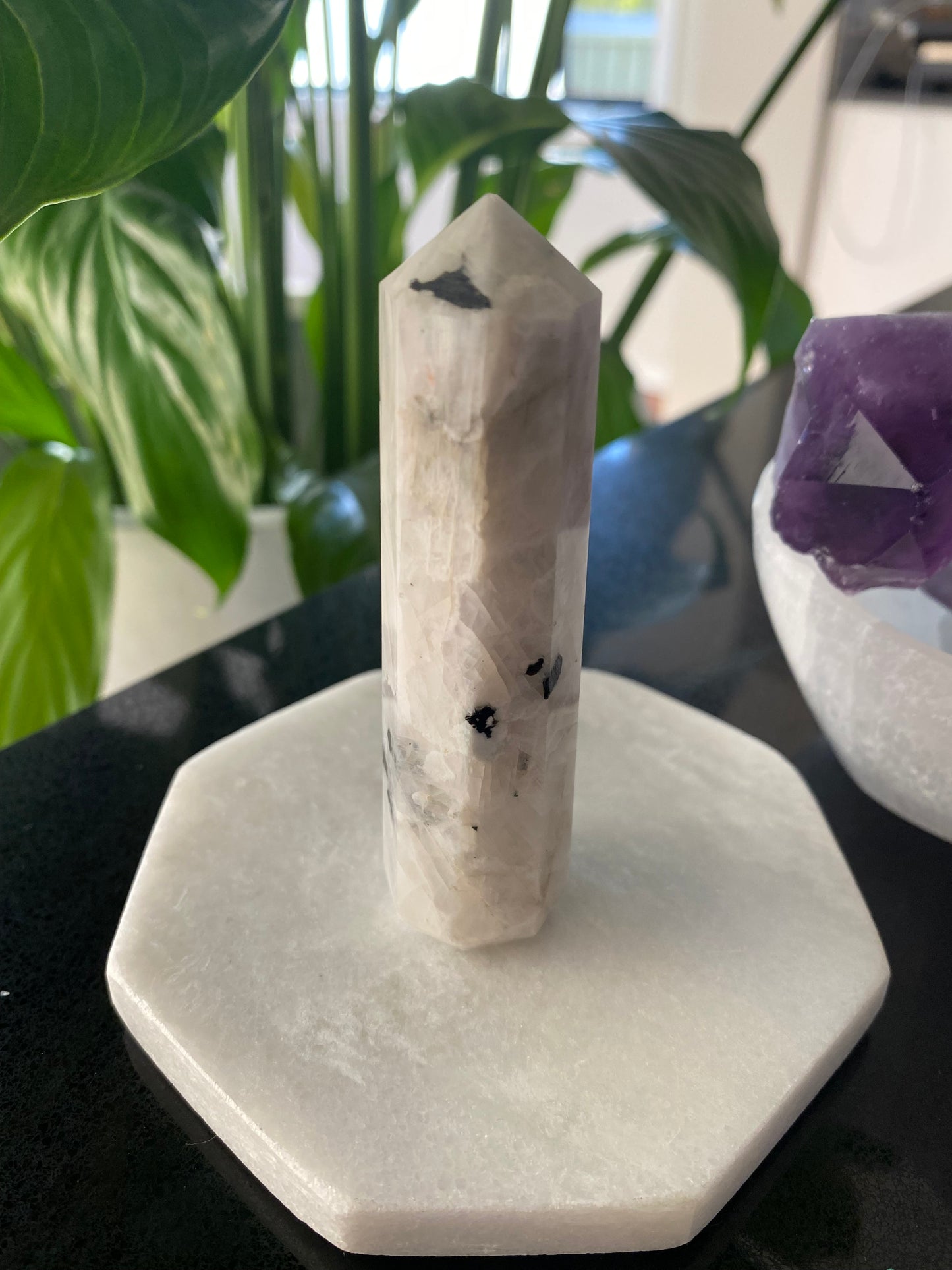 Moonstone point generator tower - 78 grams 8cm Crystal shop Crystal Business Feng Shui Ryde Sydney Australia
