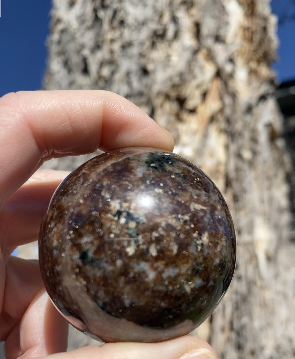 Pietersite crystal polished brown sphere 230 grams 5.0cm rock specimen mineral raw Feng Shui crystal shop business Ryde Sydney Australia healing stone