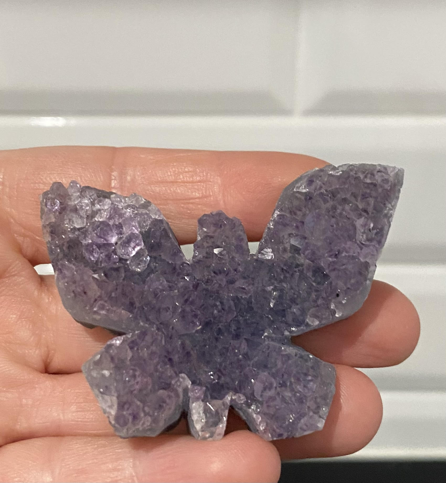 Amethyst Butterfly shape cluster hand carved 40 grams free standing Ryde Sydney Australia Feng Shui6