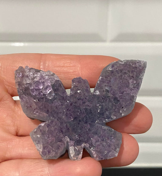 Amethyst Butterfly shape cluster hand carved 40 grams free standing Ryde Sydney Australia Feng Shui6