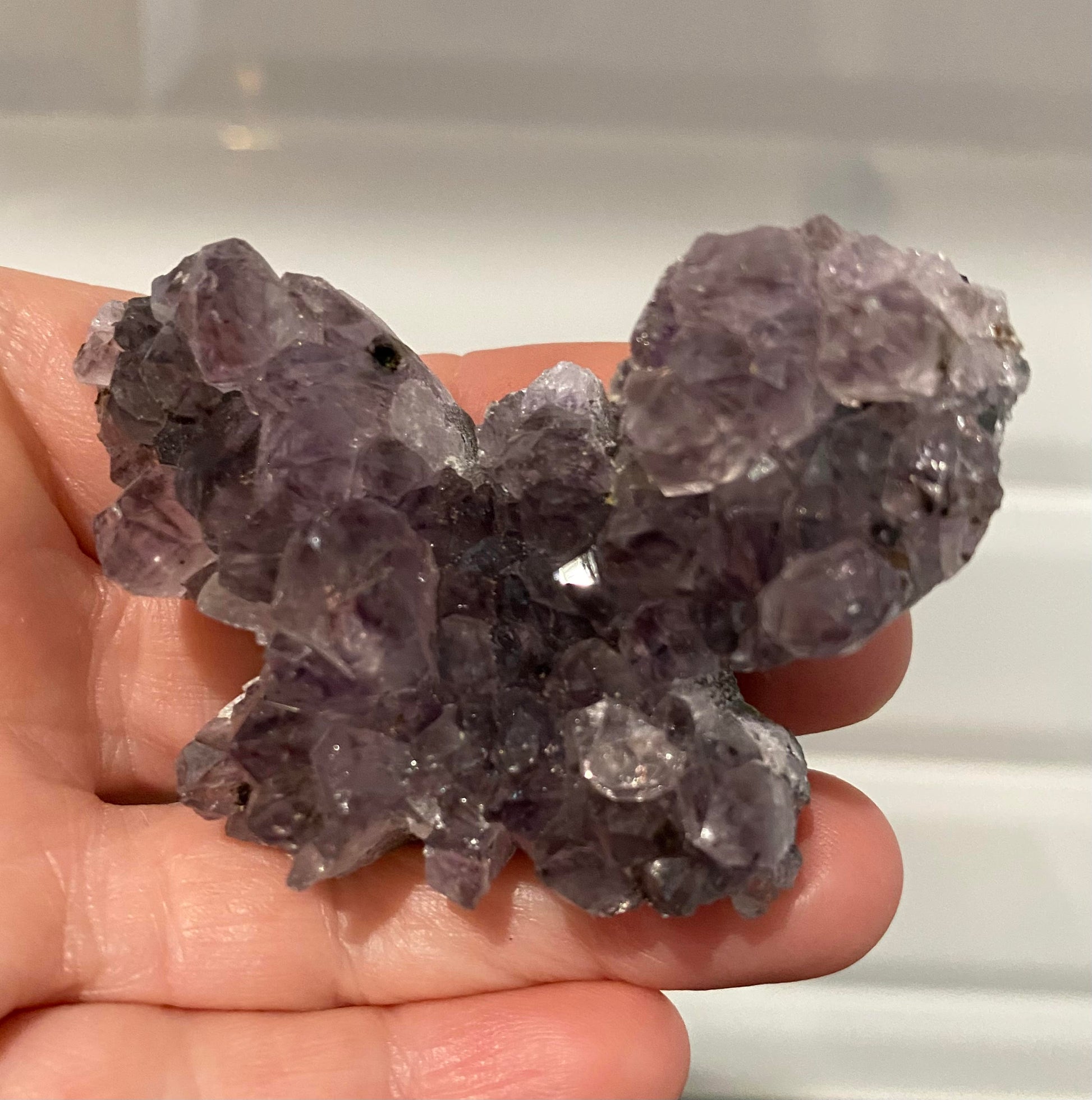 Amethyst Butterfly shape cluster hand carved 69 grams free standing Ryde Sydney Australia Feng Shui6