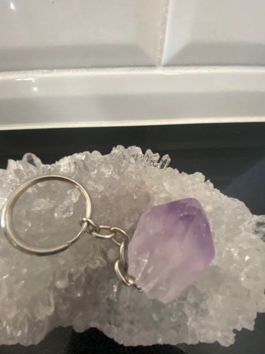 Amethyst raw crystal point keyring key chain Ryde Sydney Australia