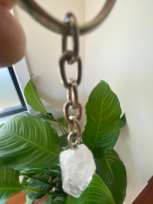 Clear Crystal Quartz Raw point stones rocks Key rings Chains Ryde Sydney Australia