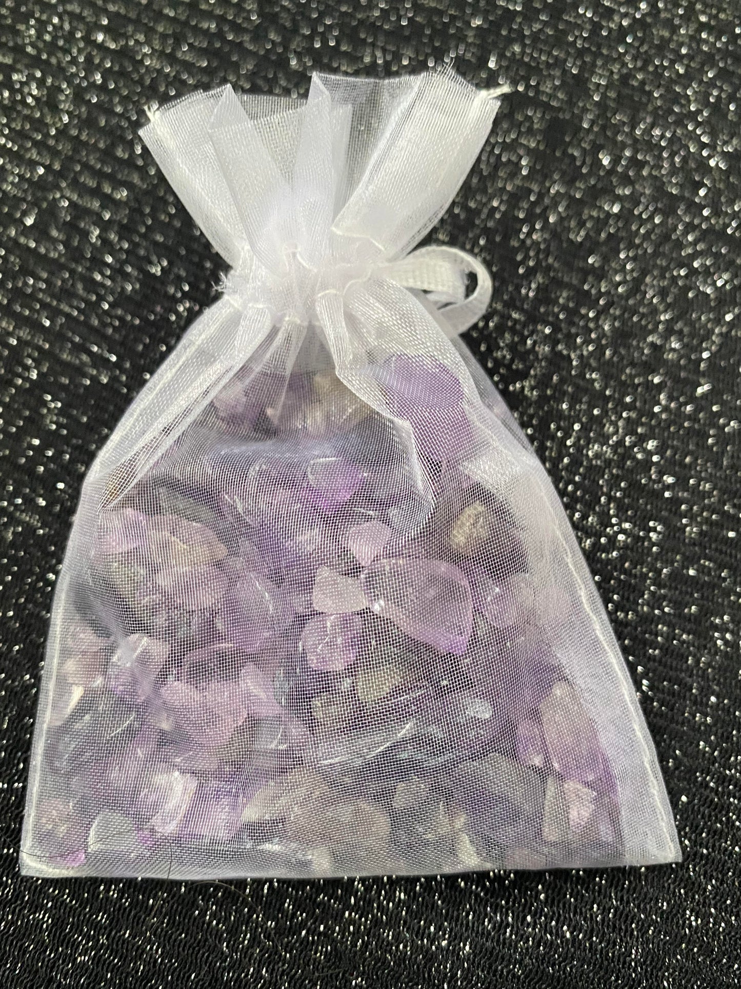 Amethyst Crystal rock chip stone in organza bags art projects healing stones crystal business shop Ryde Sydney Australia free gift art supplies