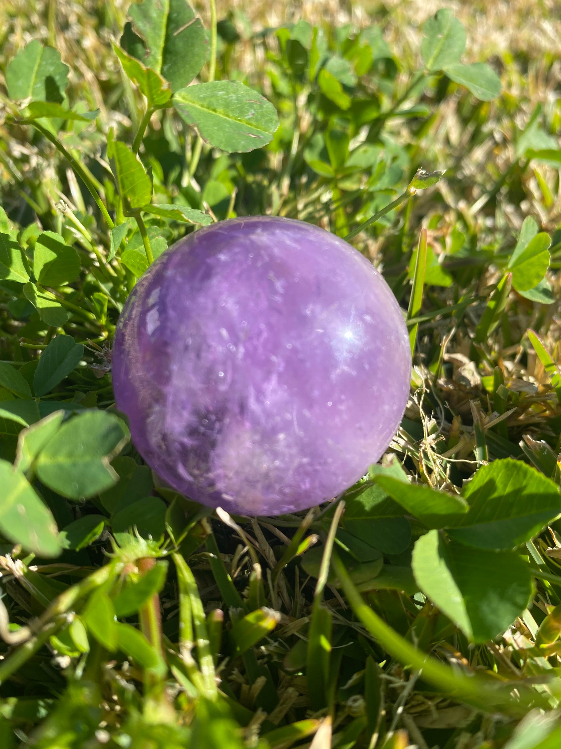 Amethyst crystal polished purple quartz sphere 85 grams 4cm rock specimen mineral raw Feng Shui crystal shop business Ryde Sydney Australia healing stone