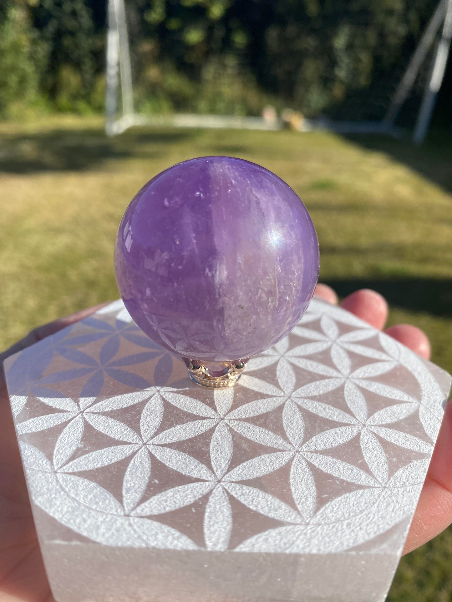 Amethyst crystal polished purple quartz sphere 85 grams 4cm rock specimen mineral raw Feng Shui crystal shop business Ryde Sydney Australia healing stone