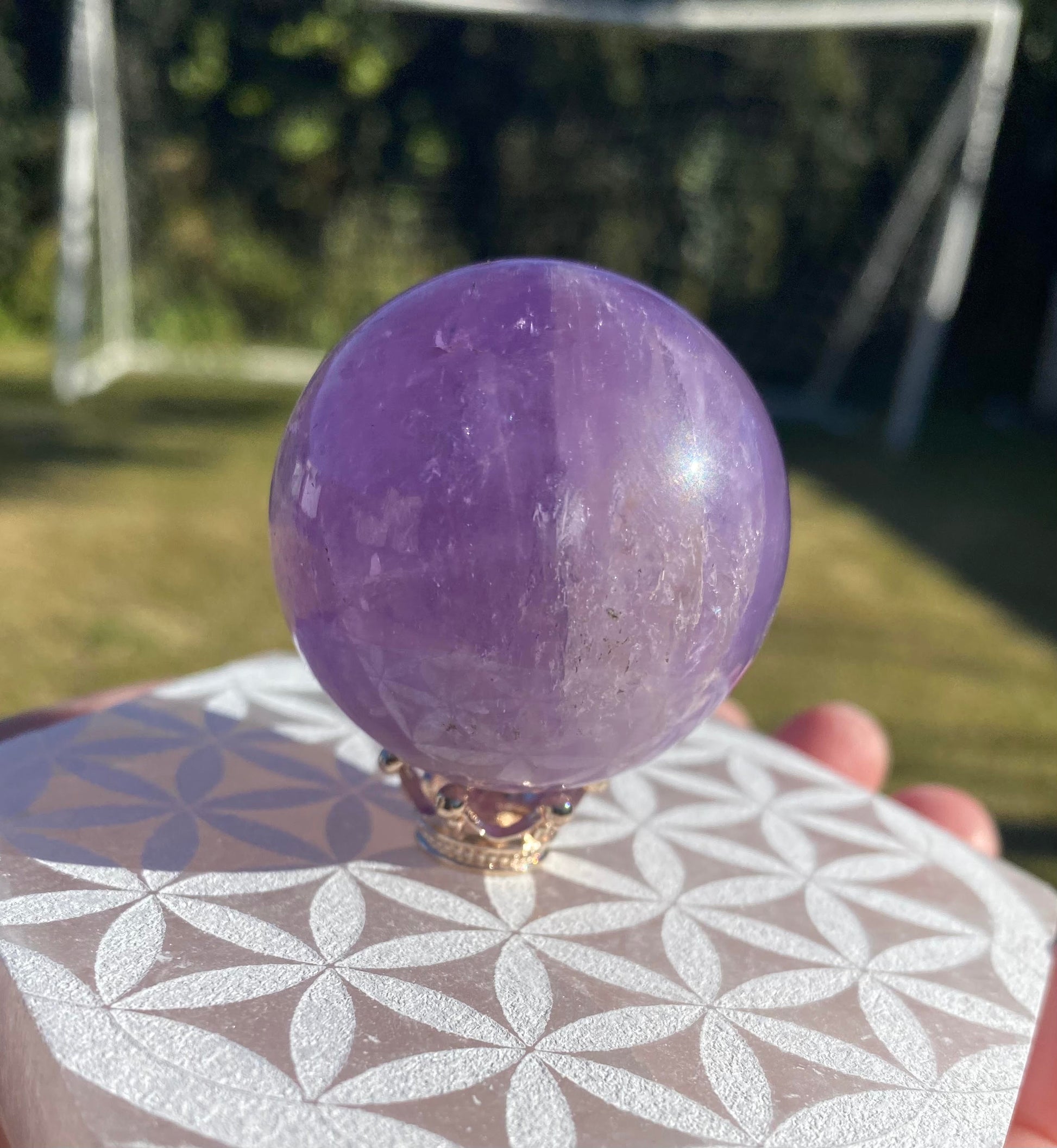 Amethyst crystal polished purple quartz sphere 85 grams 4cm rock specimen mineral raw Feng Shui crystal shop business Ryde Sydney Australia healing stone