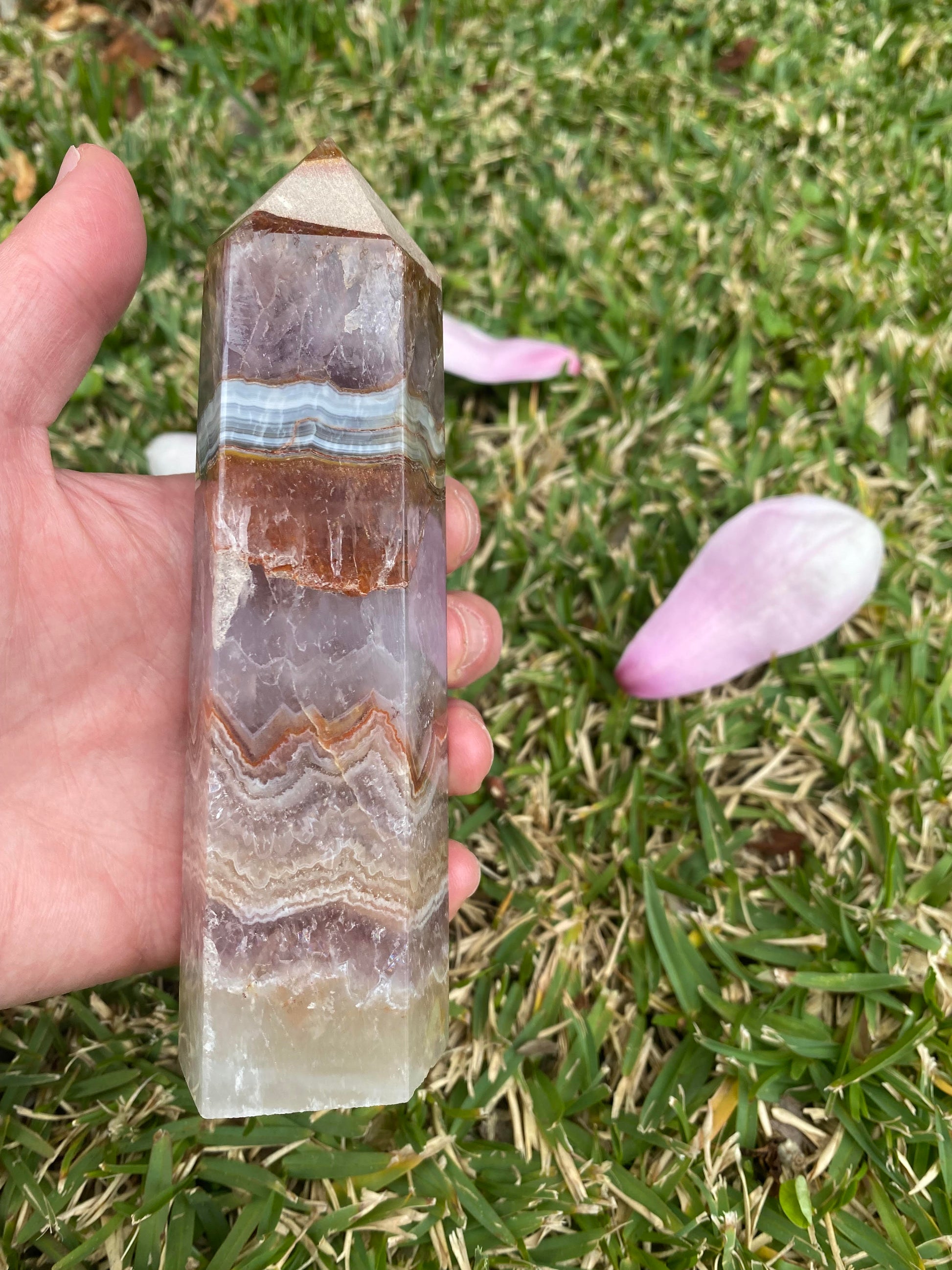 Amethyst mexican lace agate point generator tower healing stones crystal business shop Feng Shui Love Ryde Sydney Australia