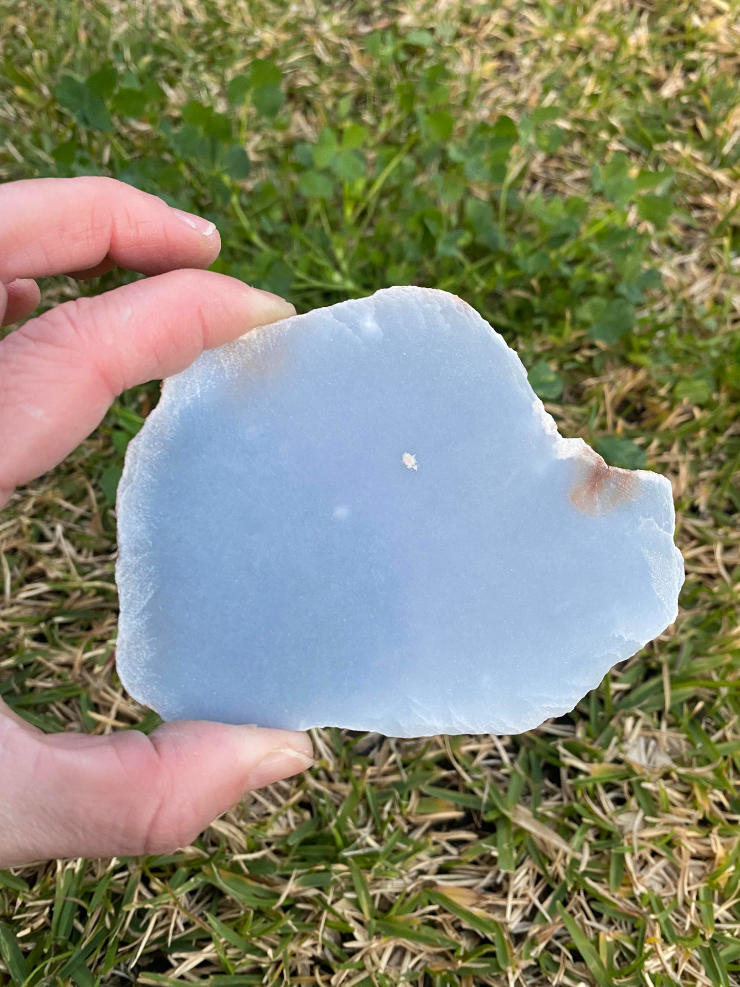 Angelite polished raw rock slab 120 grams light blue specimen mineral selenite crystal shop crystal business Ryde Sydney Australia