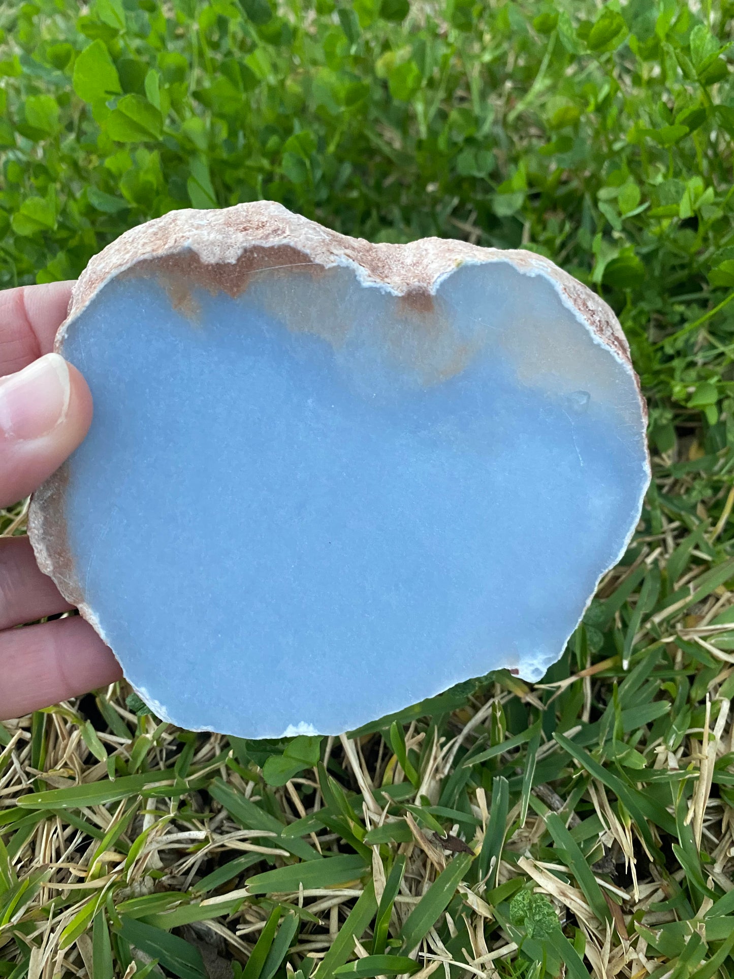 Angelite polished raw rock slab 320 grams light blue specimen mineral selenite crystal shop crystal business Ryde Sydney Australia