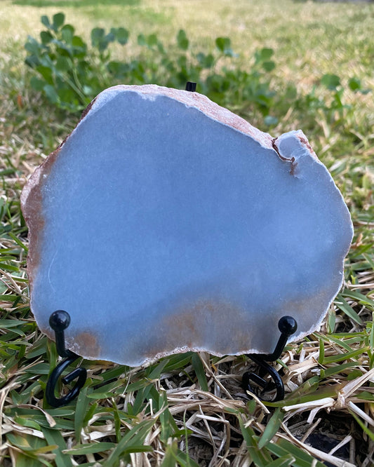 Angelite polished raw rock slab 320 grams light blue specimen mineral selenite crystal shop crystal business Ryde Sydney Australia