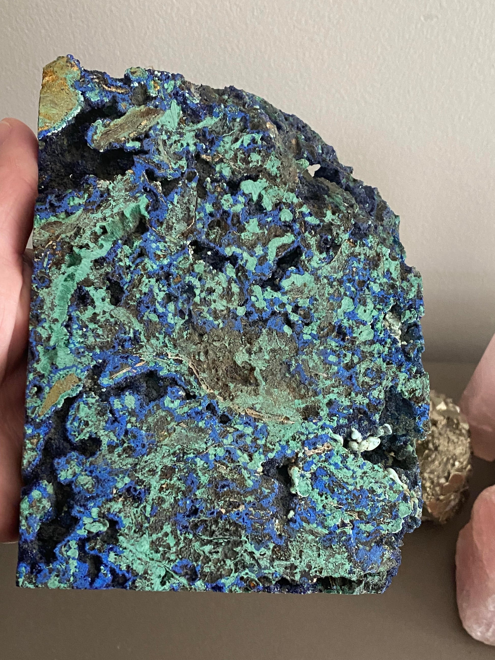 Azurite blue green natural slab malachite crystal polished quartz rock specimen mineral raw Feng Shui crystal shop business Ryde Sydney Australia healing stone plate wisdom love water element