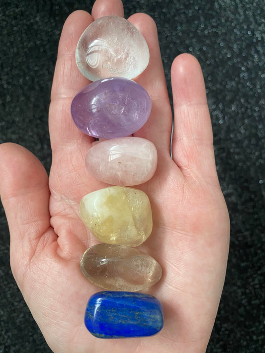 bEGINNERs cyrstal stone tumbles amethyst clear quartz rose quartz citrine smokey quartz lapis lazuli feng shui ryde sydney australia free gift love kids wealth confidence luck 6