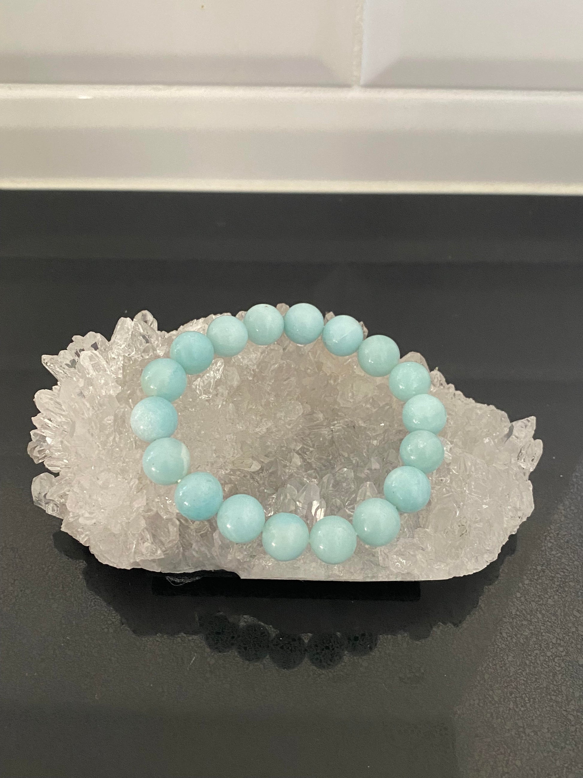 Light blue Amazonite crystal stone rock Beads Bracelets 12mm 1.2cm Healing Crystals Shop business Ryde Sydney Australia