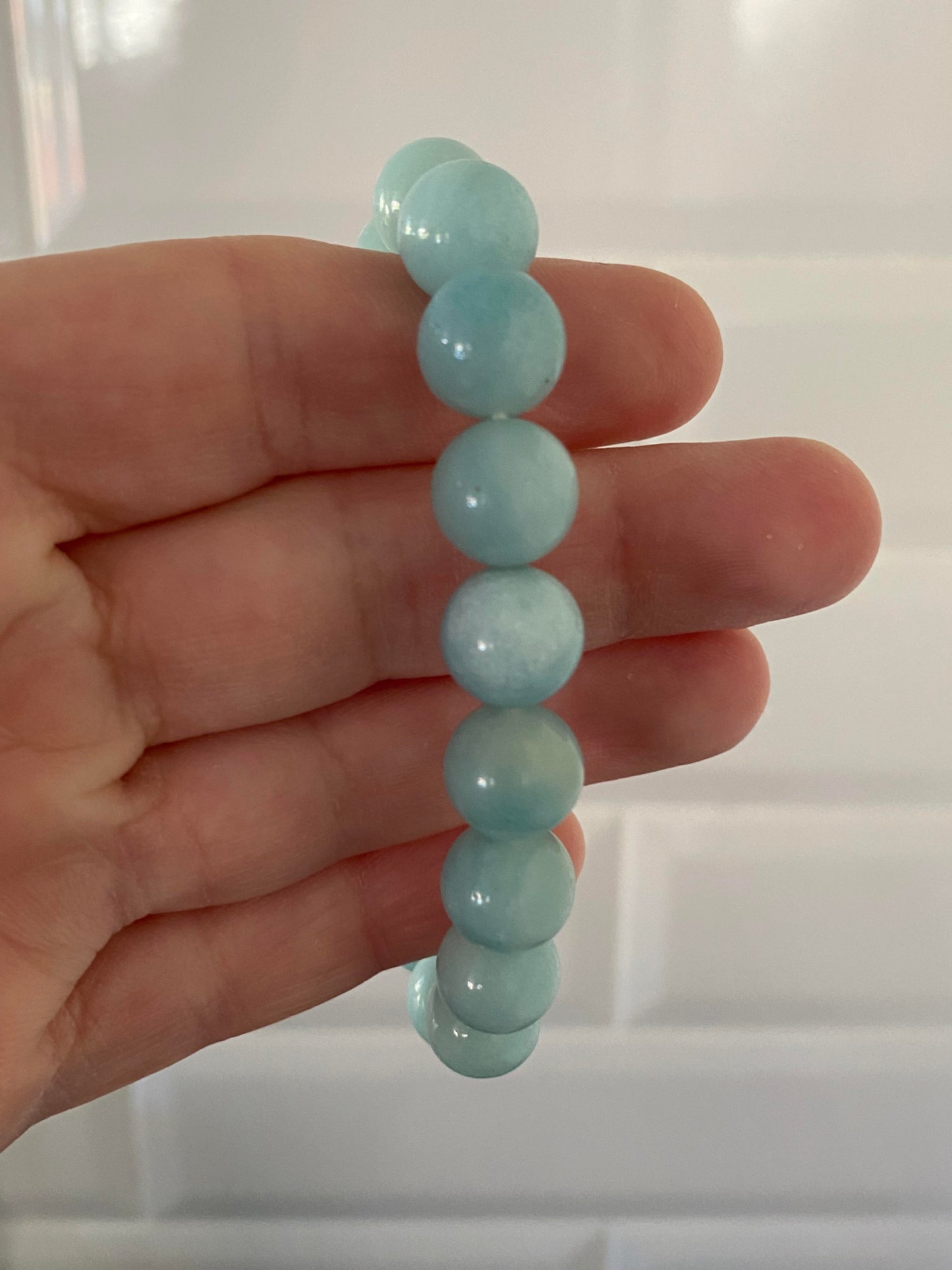 Light blue Amazonite crystal stone rock Beads Bracelets 12mm 1.2cm Healing Crystals Shop business Ryde Sydney Australia