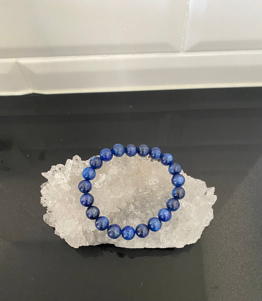 Bright blue Kyanite crystal stone rock Beads Bracelets 12mm 1.2cm Healing Crystals Shop business Ryde Sydney Australia