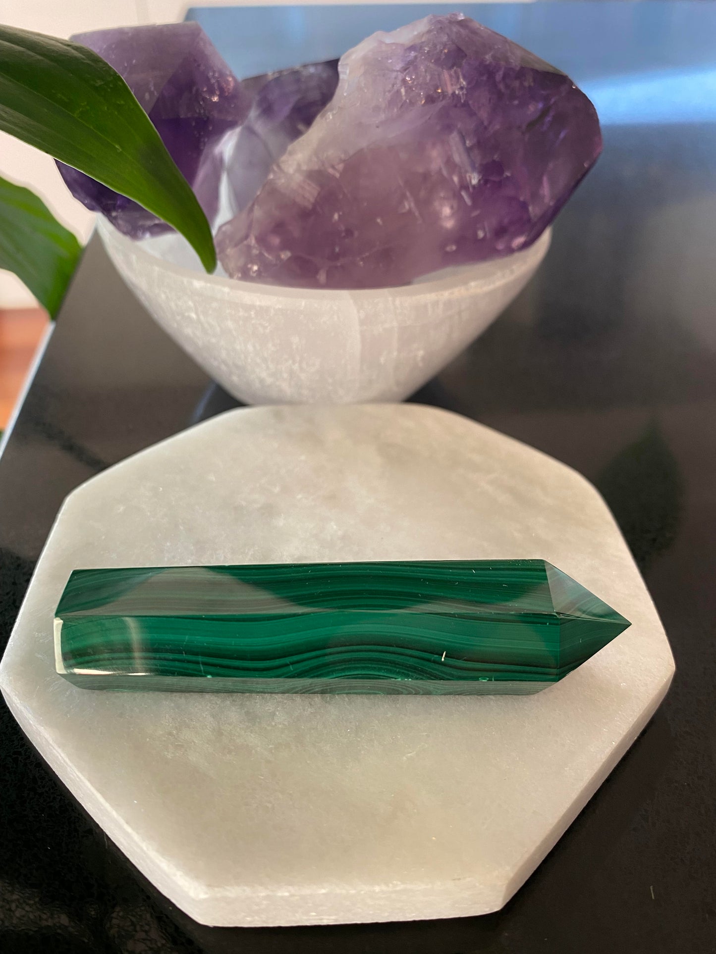 Deep green Malachite point generator tower small 65 grams 7.7cm Ryde Sydney Australia