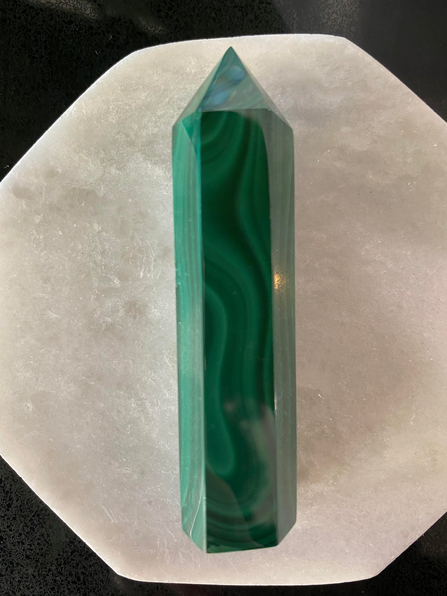 Deep green Malachite point generator tower small 65 grams 7.7cm Ryde Sydney Australia