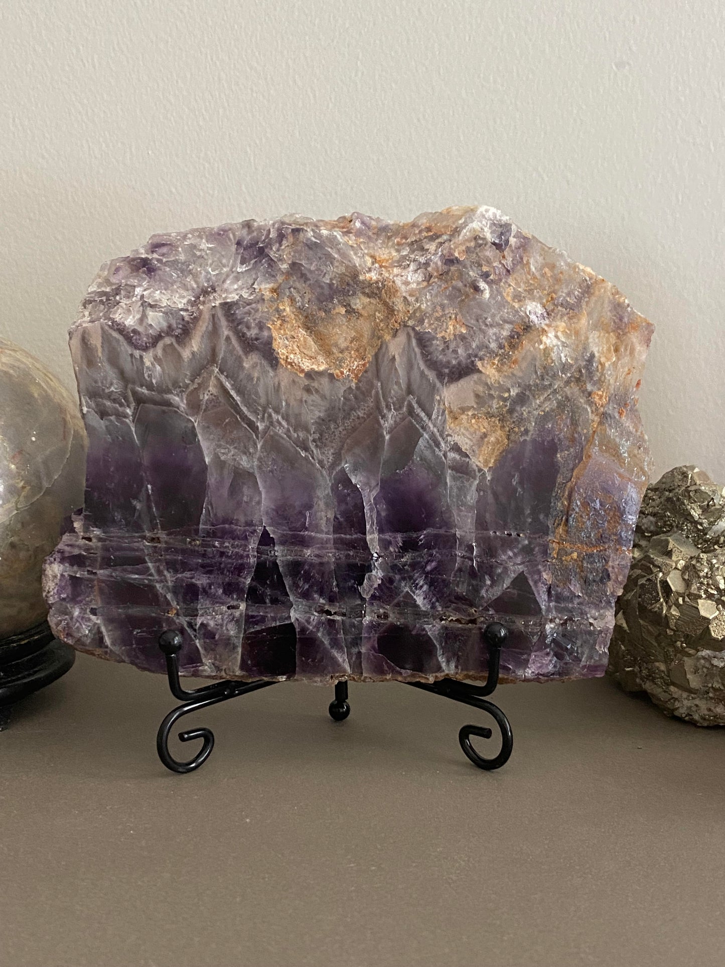 Dream Amethyst slab raw natural polished 450 grams rock specimen mineral Feng Shui crystal shop business Ryde Sydney Australia healing stone