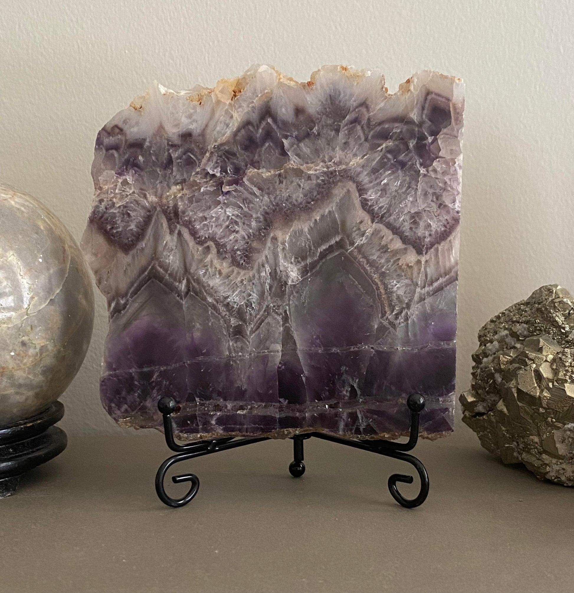 Dream Amethyst slab raw natural polished 490 grams rock specimen mineral Feng Shui crystal shop business Ryde Sydney Australia healing stone