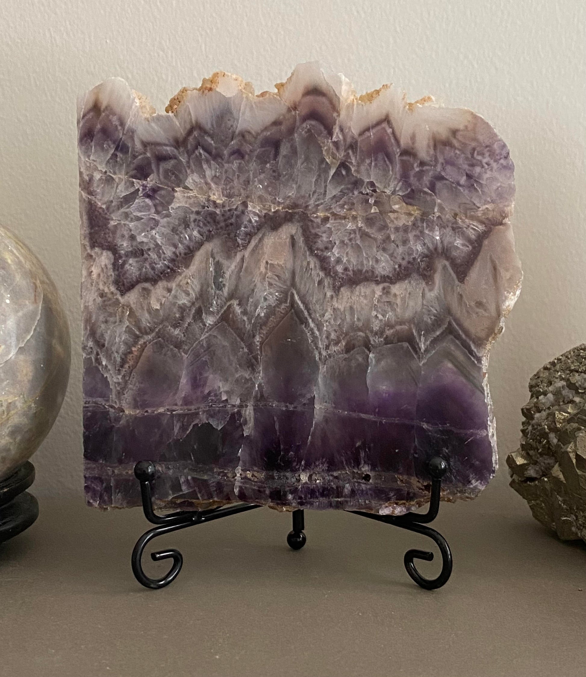 Dream Amethyst slab raw natural polished 490 grams rock specimen mineral Feng Shui crystal shop business Ryde Sydney Australia healing stone