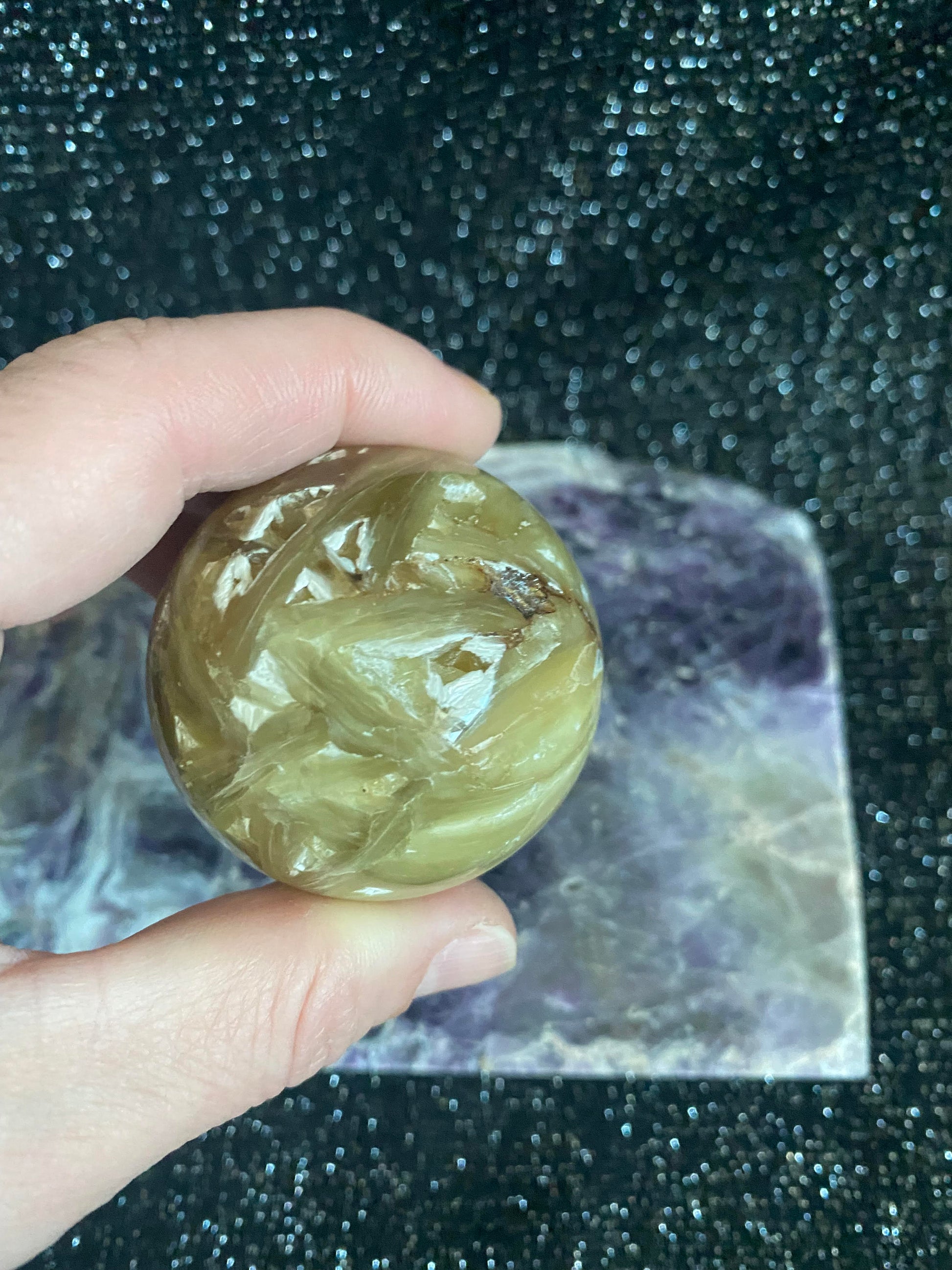 Gold yellow mica biotite sphere mineral crystal feng shui zen shiny macquarie park ryde sydney australia.jpg