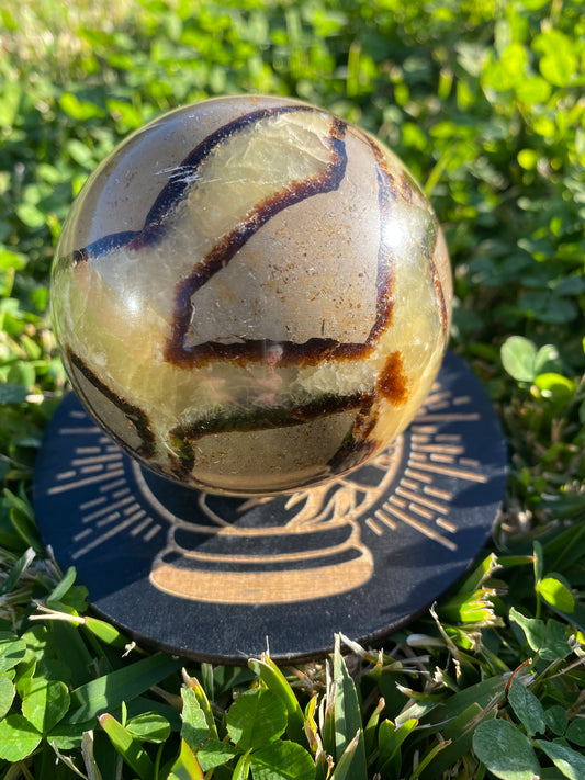 Septarian polished sphere rock specimen mineral raw Feng Shui crystal shop business Ryde Sydney Australia healing stone hand