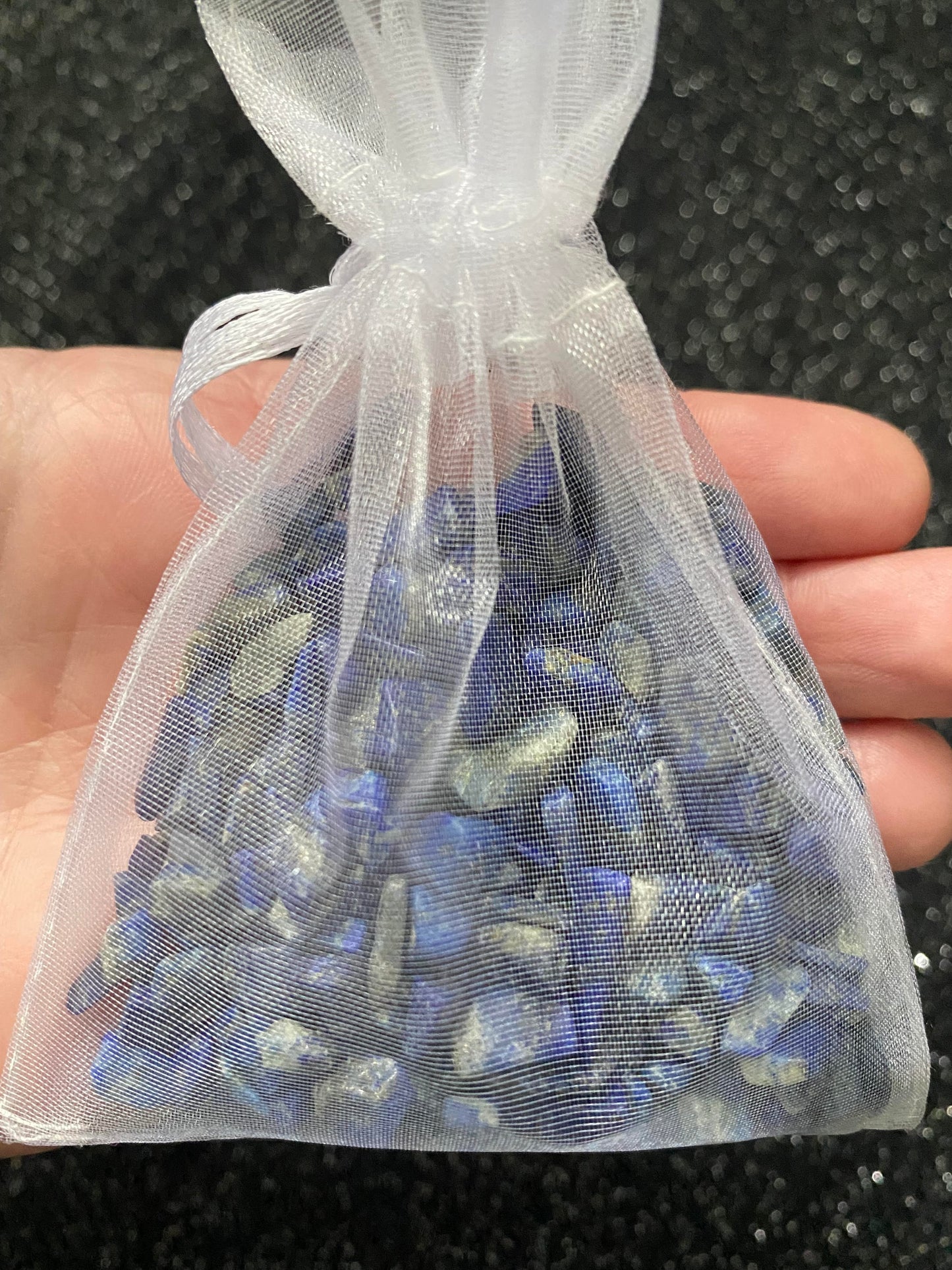 Lapis Lazuli Crystal rock chip stone in organza bags art projects healing stones crystal business shop Ryde Sydney Australia free gift art supplies