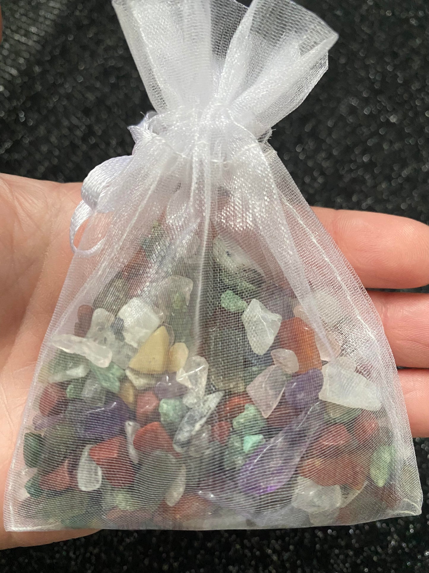 Mixed quartz Crystal raw rock chip stone rock fragments in organza bags art projects healing stones crystal business shop Ryde Sydney Australia free gift