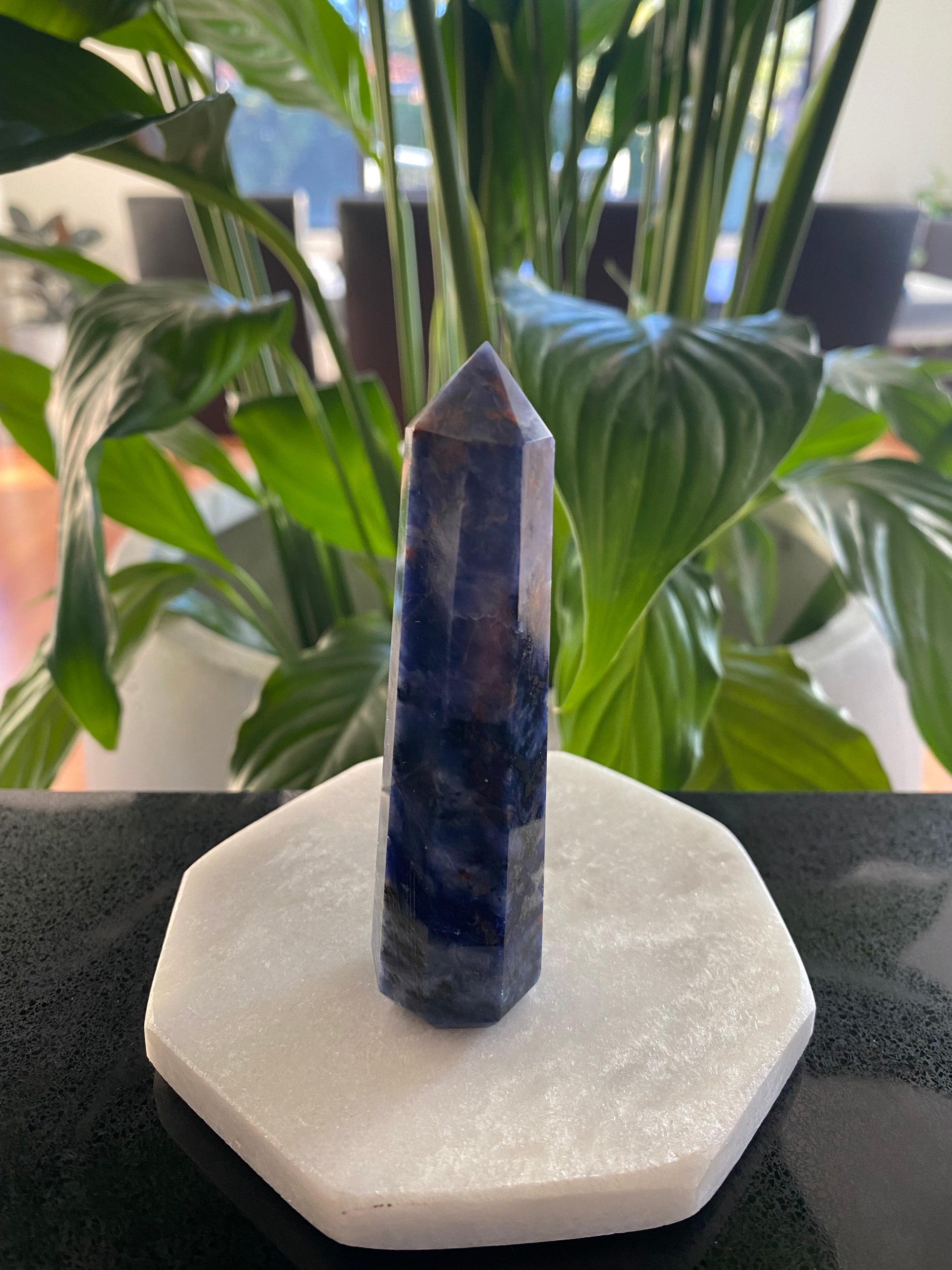 Sodalite point generator tower 75 grams 9cm Crystal shop Crystal business Ryde Sydney Australia Feng Shui