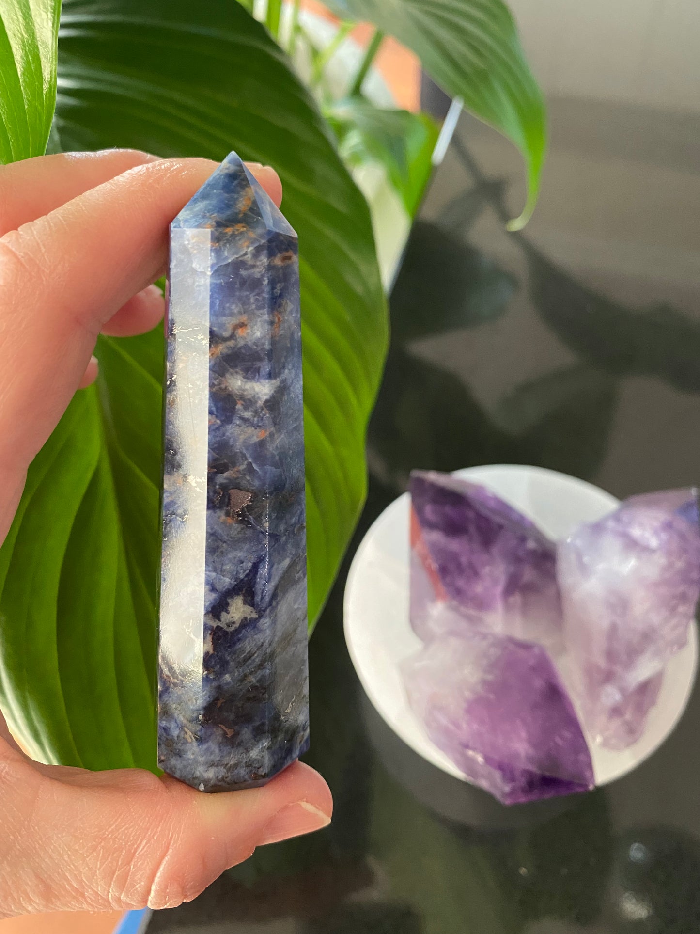 Sodalite point generator tower 75 grams 9cm Crystal shop Crystal business Ryde Sydney Australia Feng Shui