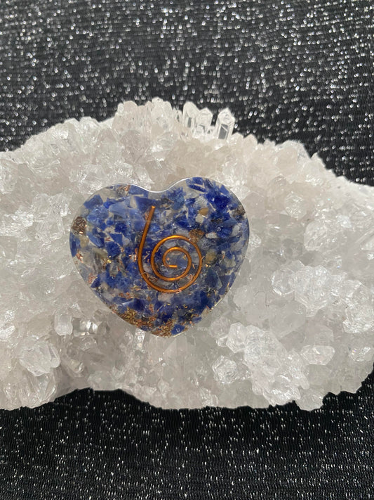 Orgonite Heart sodalite polished rock specimen mineral Feng Shui crystal shop business Ryde Sydney Australia healing stone resin copper