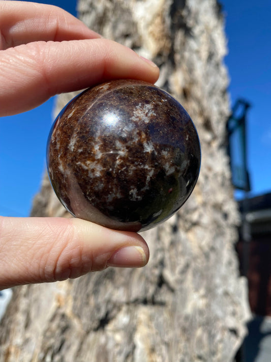 Pietersite crystal polished brown sphere 270 grams 5.4cm rock specimen mineral raw Feng Shui crystal shop business Ryde Sydney Australia healing stone