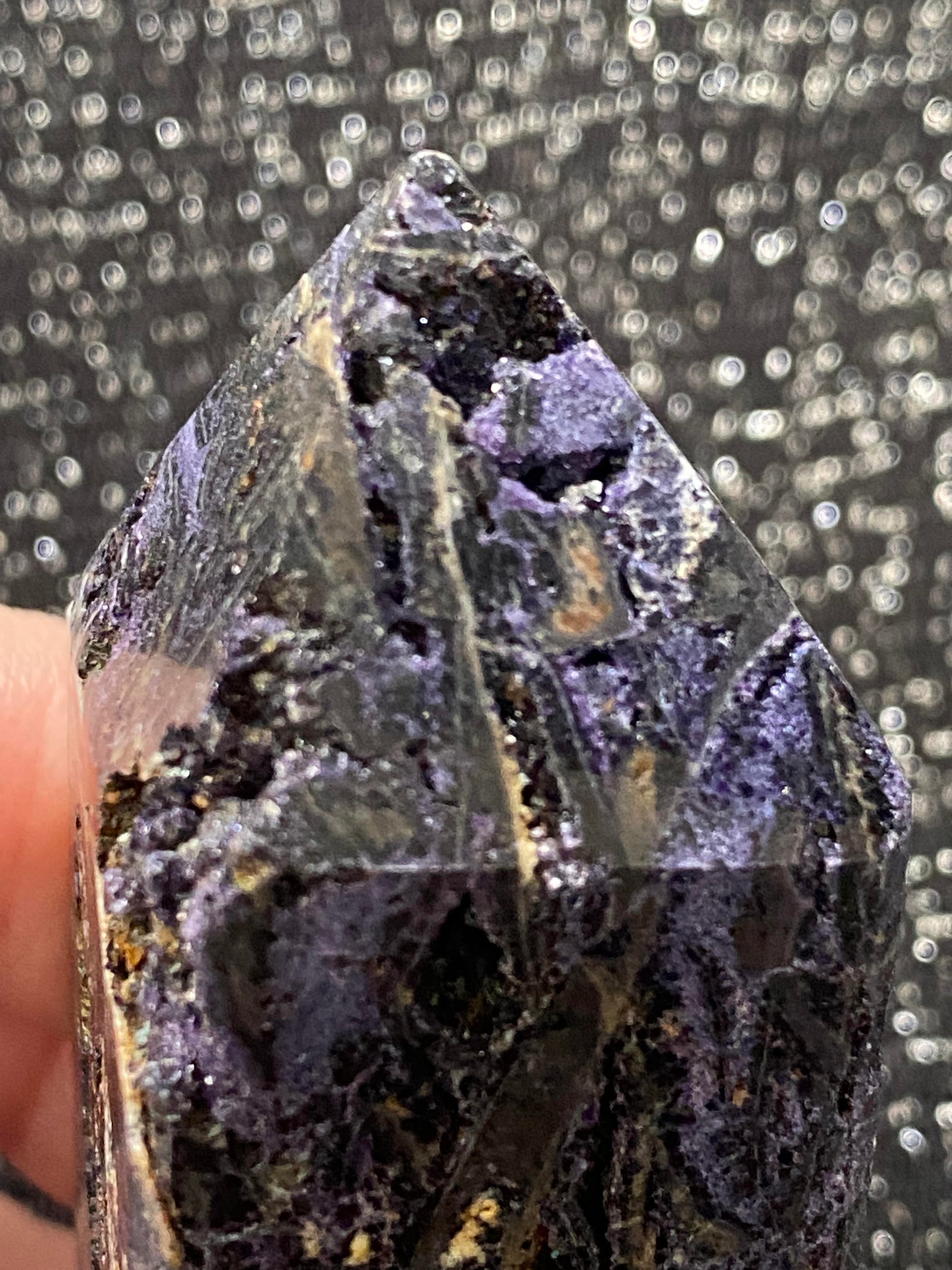 Purple Sphalerite with fluorite point generator tower healing stones crystal business shop Feng Shui Love Ryde Sydney Australia