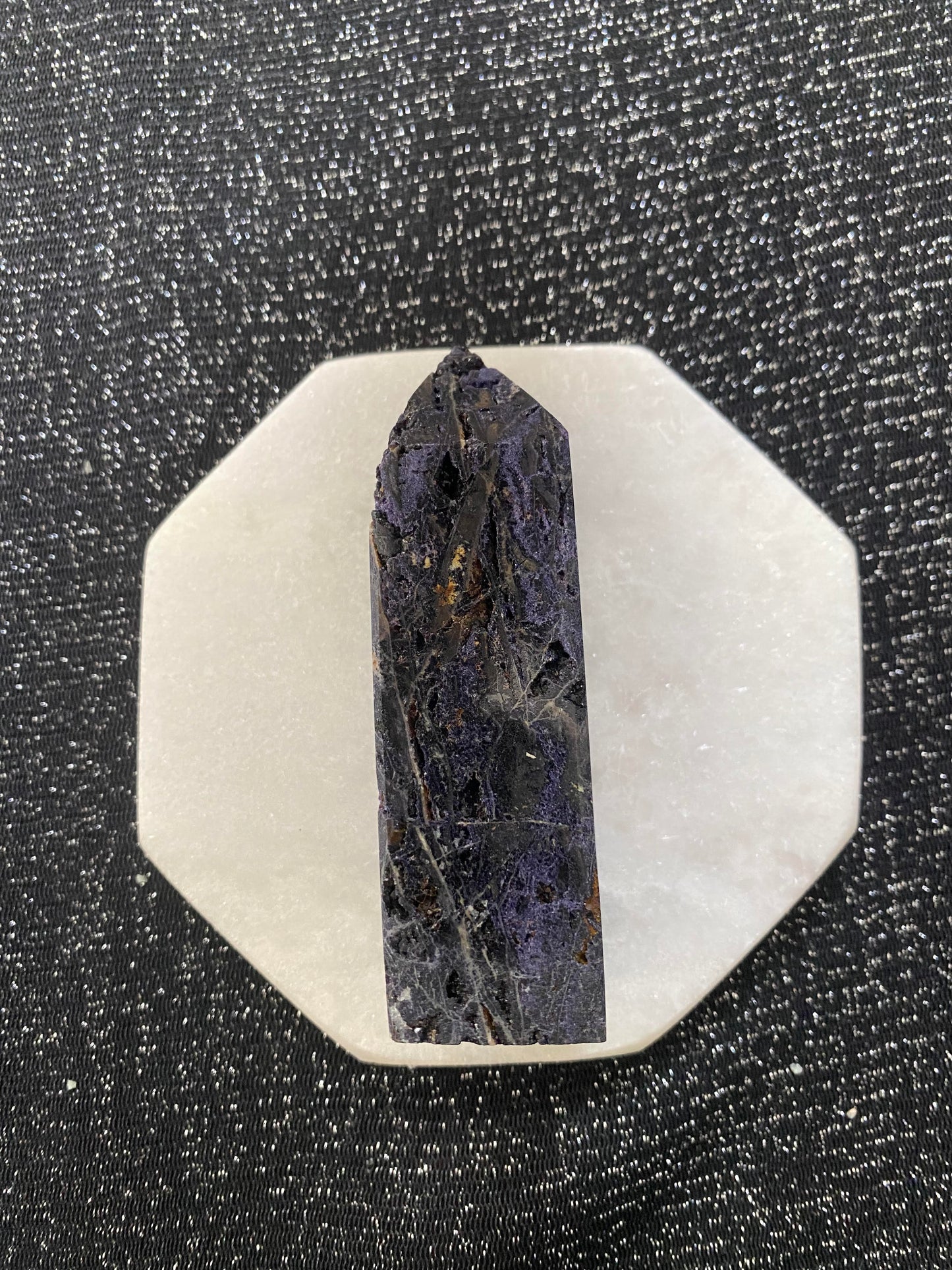 Purple Sphalerite with fluorite point generator tower healing stones crystal business shop Feng Shui Love Ryde Sydney Australia