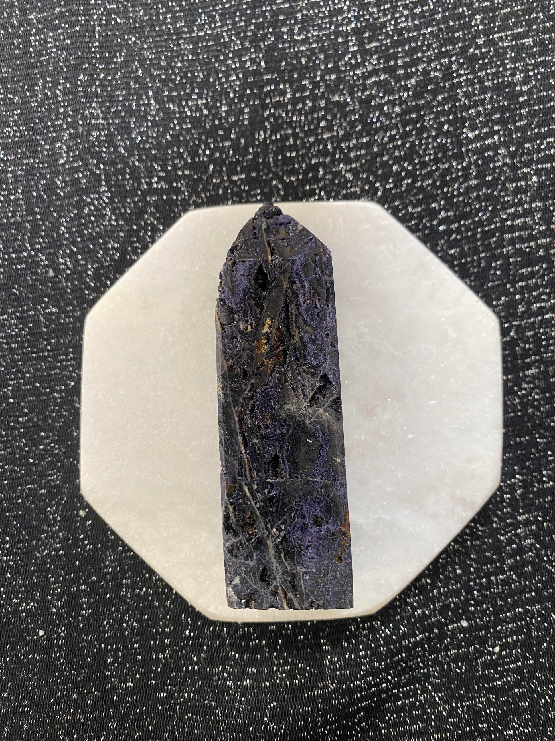 Purple Sphalerite with fluorite point generator tower healing stones crystal business shop Feng Shui Love Ryde Sydney Australia