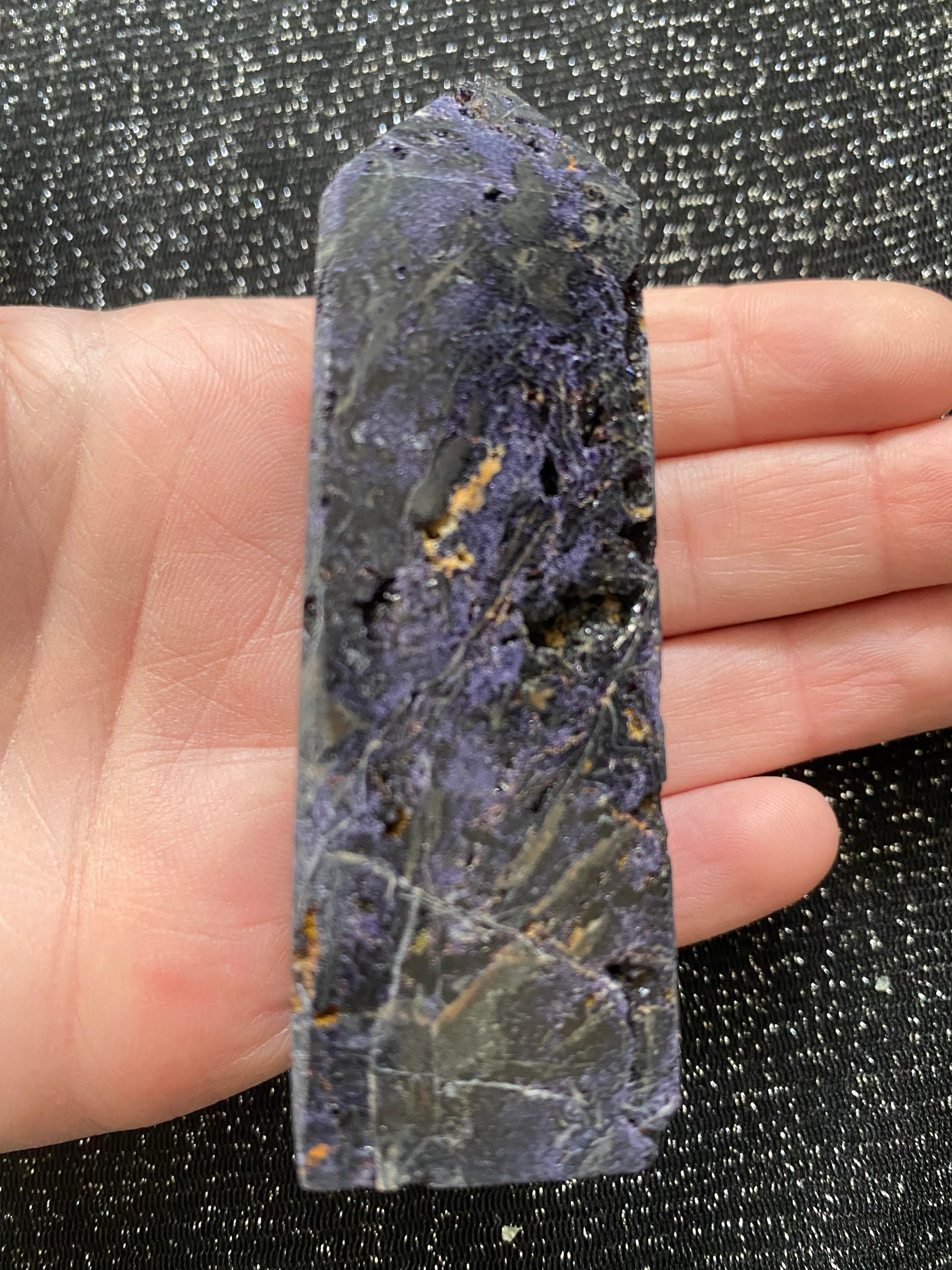 Purple Sphalerite with fluorite point generator tower healing stones crystal business shop Feng Shui Love Ryde Sydney Australia