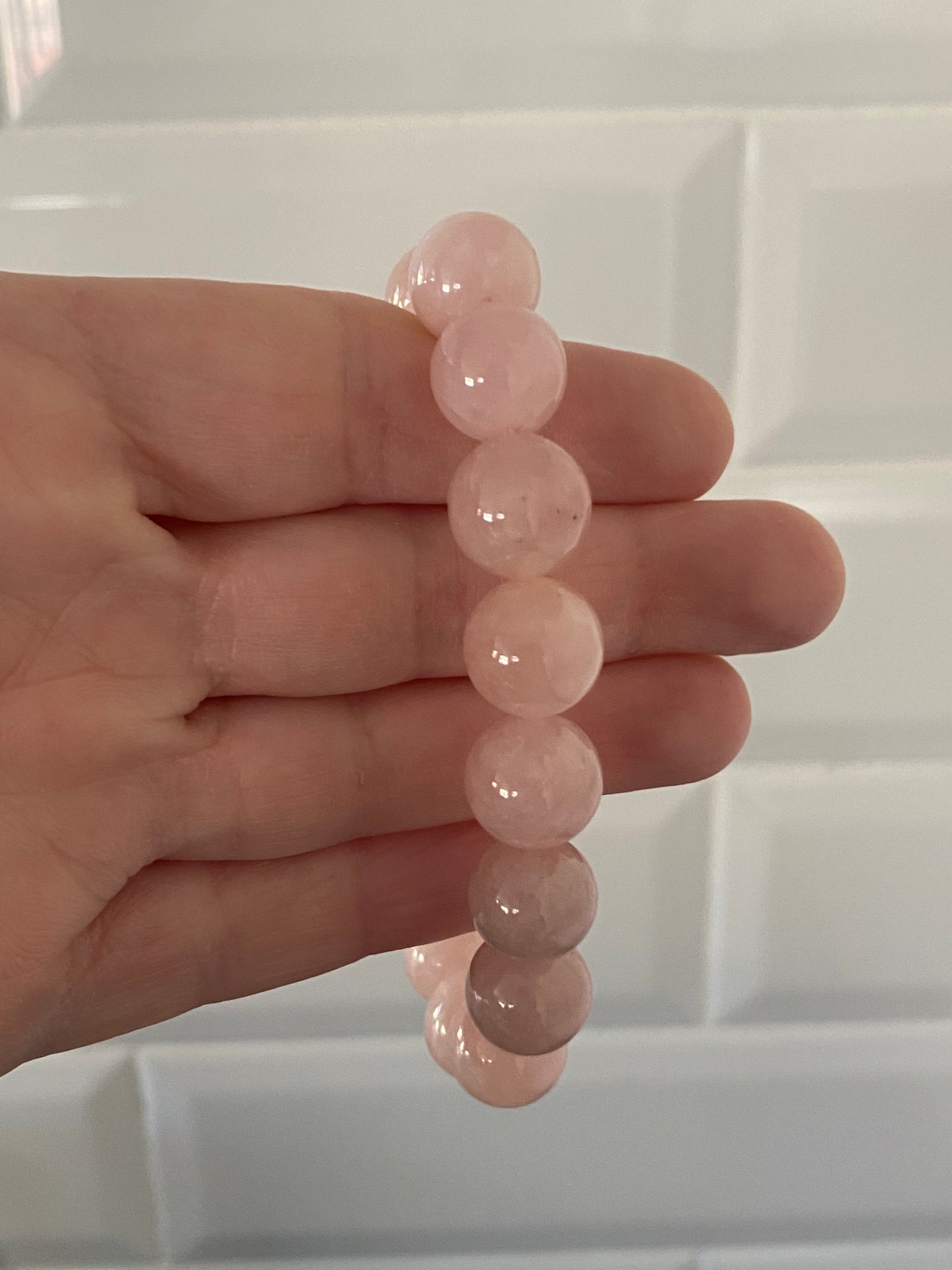 Pink Rose Quartz Crystal stone rock Beads Bracelets 12mm 1.2cm Healing Crystals Shop business Ryde Sydney Australia