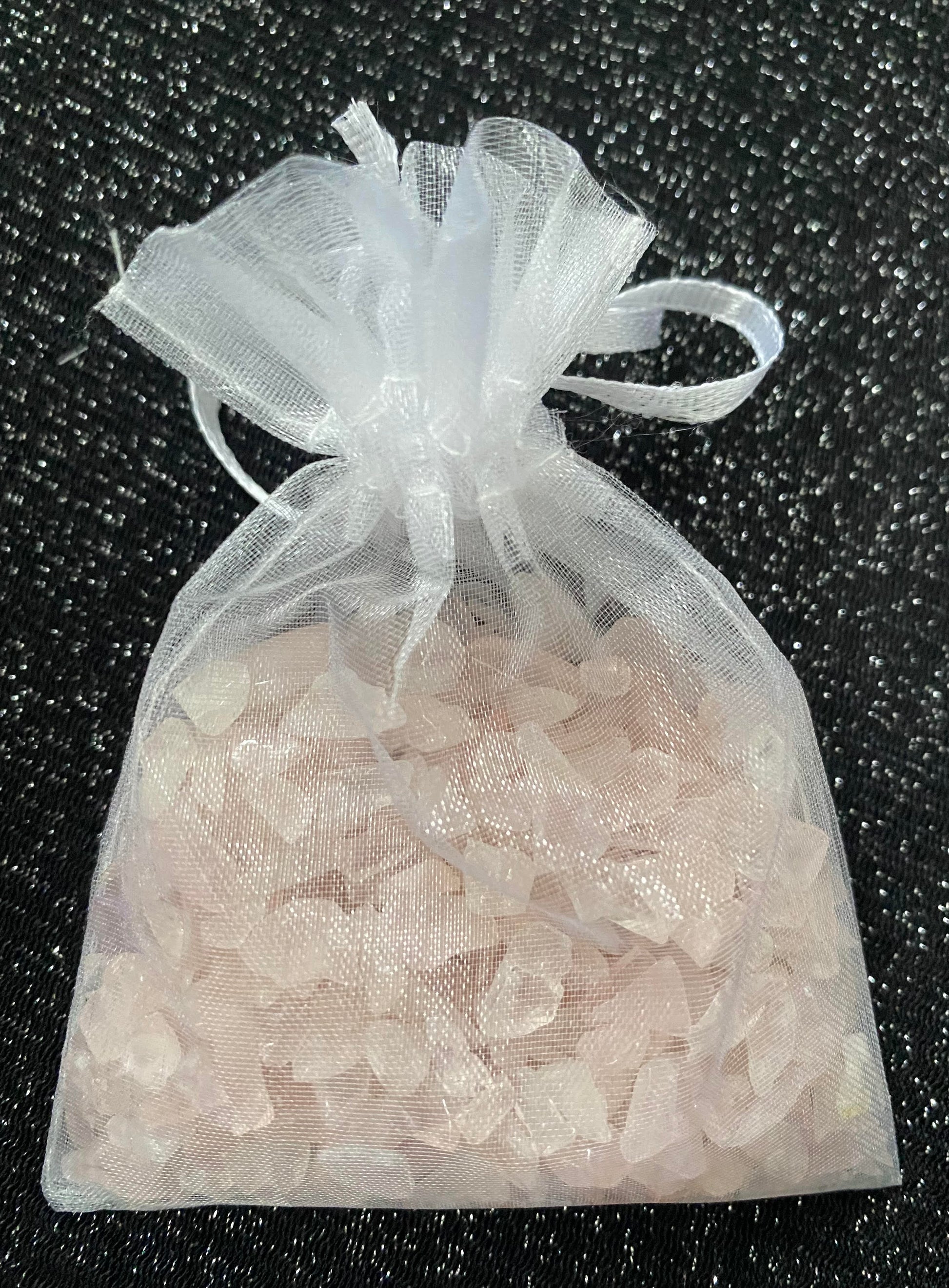 Rose quartz Crystal raw rock chip stone rock fragments in organza bags art projects healing stones crystal business shop Ryde Sydney Australia free gift 2