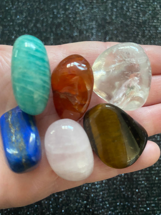 Taurus tumled crystal stone amazonite carnelian quartz lapis lazuli rose quartz tiger eye 3