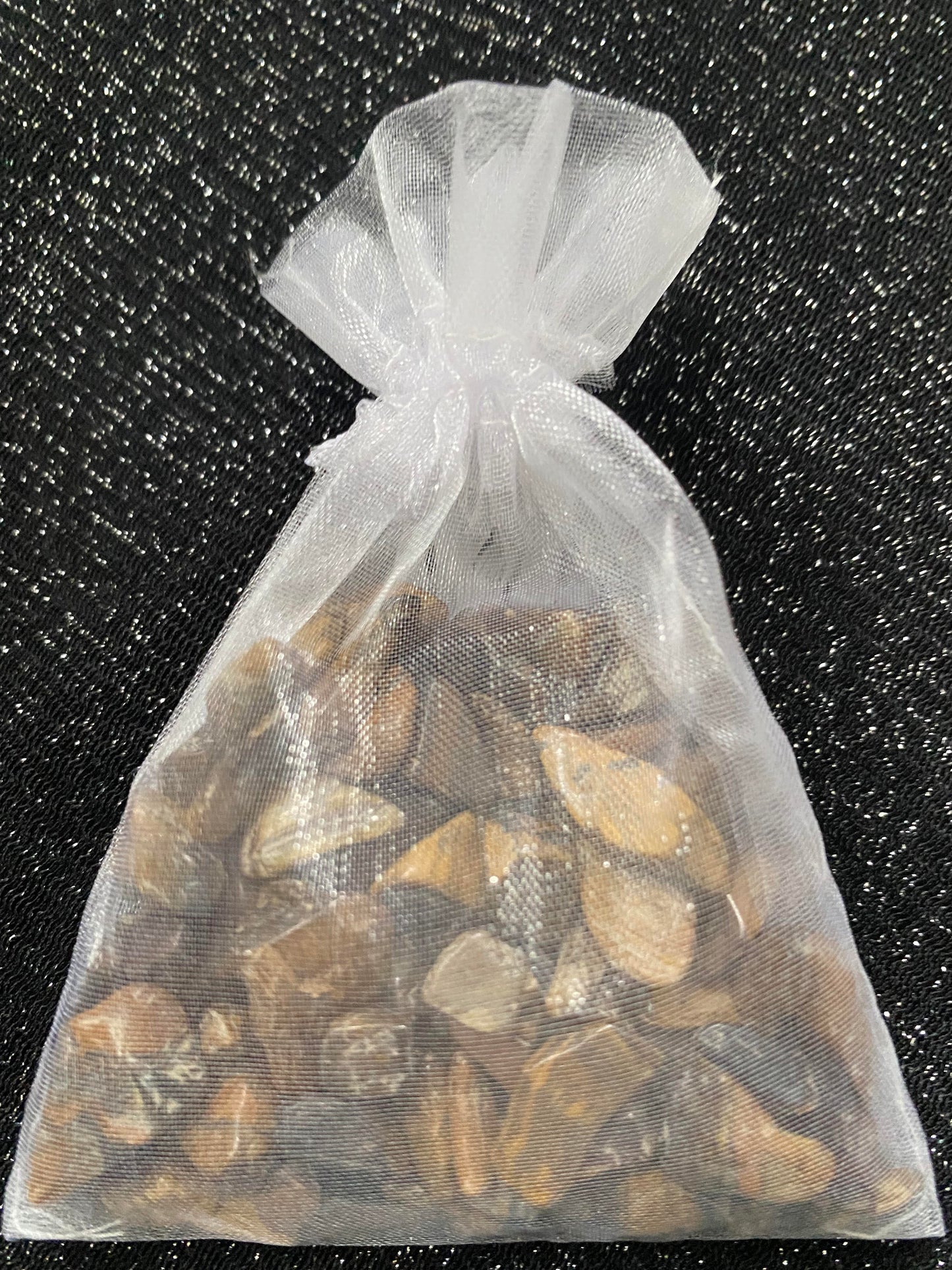 Tigers Eye Crystal raw rock chip stone rock fragments in organza bags art projects healing stones crystal business shop Ryde Sydney Australia free gift